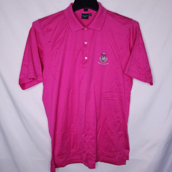 Fairway & Greene Polo Shirt Mens Medium Pink Signature Invitational Mercerized - Picture 2 of 12